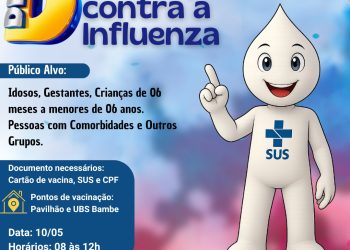 Saúde realiza “Dia D” de Vacinação contra Influenza neste sábado (10)
