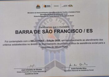Barra de São Francisco conquista Selo do FNAS e reforça compromisso com a assistência social